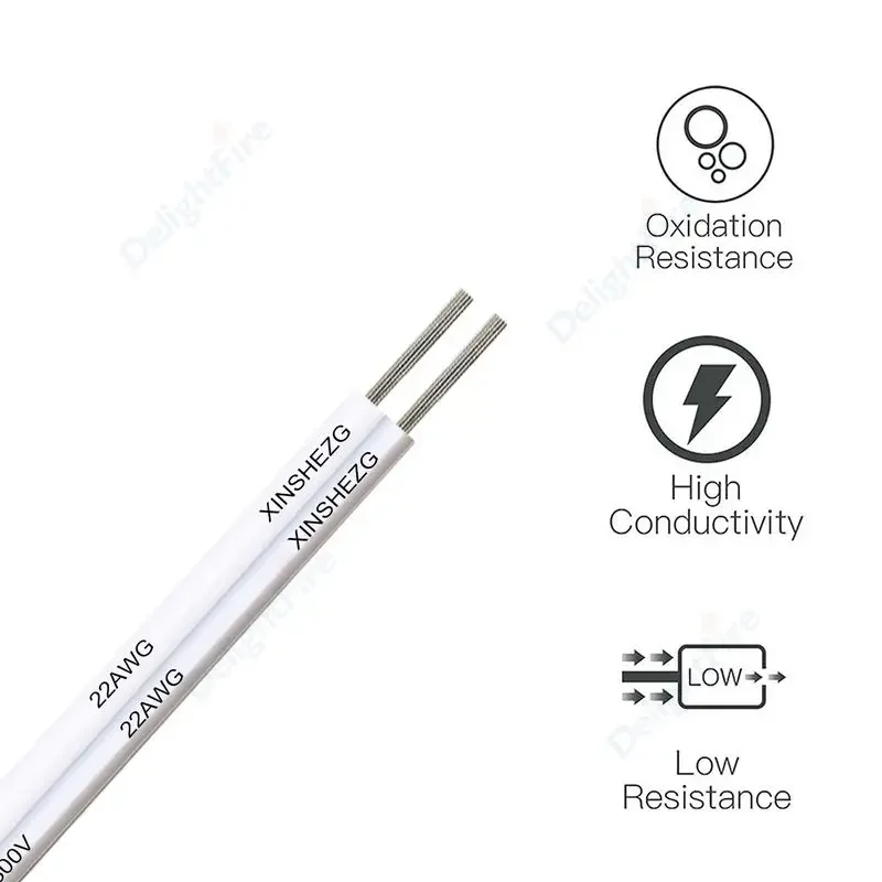 

DelightFire 2pin электрический провод 26 24 22 20 18 AWG белый серый