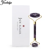 1pc natural jade roller massager amethyst facial massage roller face lift anti wrinkle massage skin care tool for face back chin