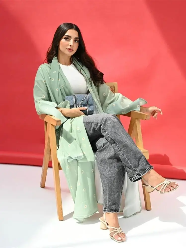 Рамадан Ид Открытый Химар Кимоно Абая Дубай Мусульманская молитвенная одежда