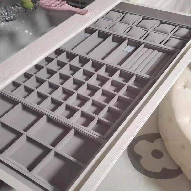 Jewelry Organizer Boxes Velvet Jewelry Storage Tray Display Ring Bracelet Necklace Storage Box Showcase Drawer Organizer Trays