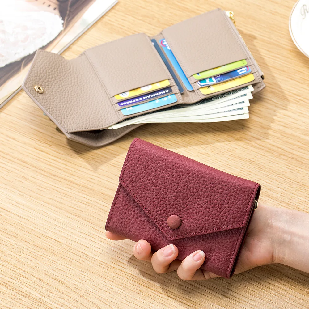 

Wallets for Women Classic Luxury Design Coin Purses Genuine Leather Credit Card Bank Card Holder Banknote Clip Zipper Pouch Bag