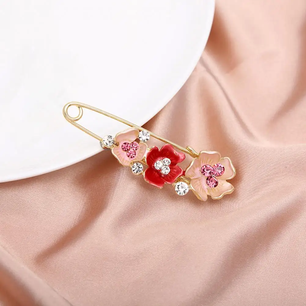 

Creative Flowers Pin Electroplating Rust-resistant Elegant Jewelry Brooch Pin Fine Workmanship Brooch Badge Women Accessory