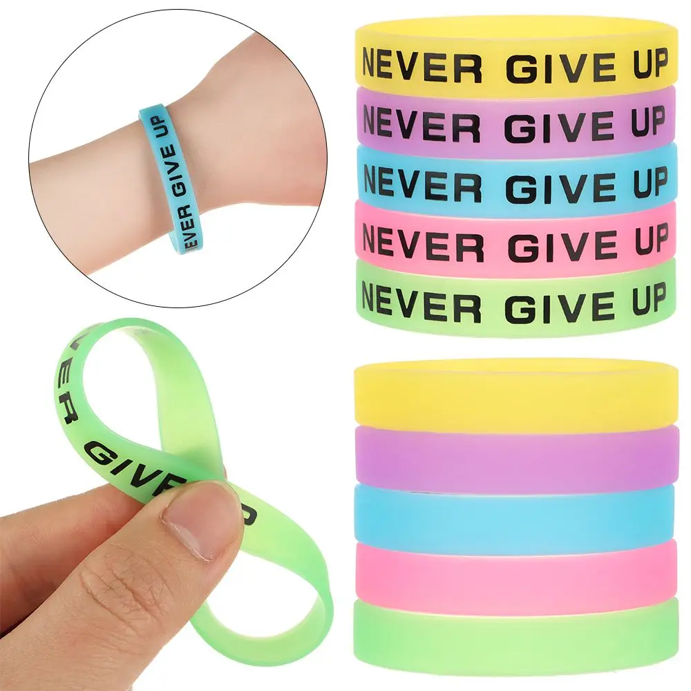 Фото Подарок мотивационный силиконовый браслет Подростковый светящийся резиновый