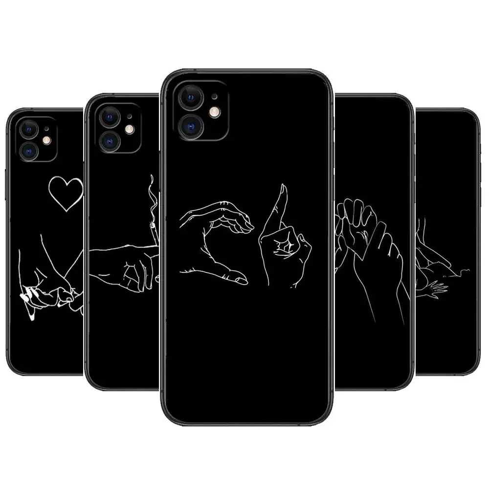 

Personality Minimalist Line Sexy Couple Phone Cases For iphone 14 13 Pro Max case 12 11 Pro Max 8 PLUS 7PLUS 6S XR X XS 6 mini s