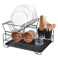 Hot sale in 2021 drain wall mounted metal 2 tier hanging kitchen sink dish rack