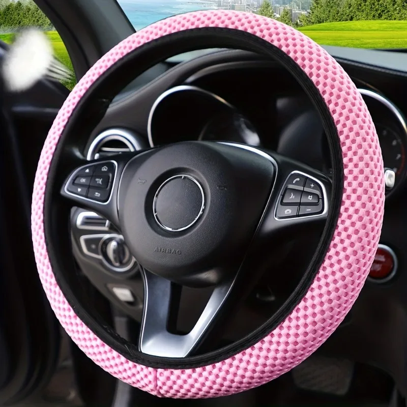 

Three-dimensional Mesh Breathable Sweat-absorbing Comfortable Non-slip Car Steering Wheel Cover Without Inner Ring