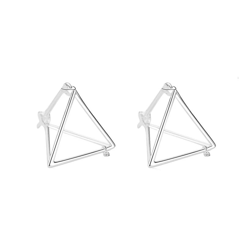 3D трехмерные серьги-гвоздики дизайн из стерлингового серебра 925 пробы