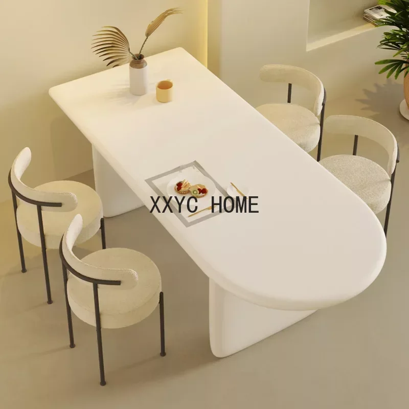 Минималистичные Сланцевые обеденные столы Овальный ретро скандинавский дизайн