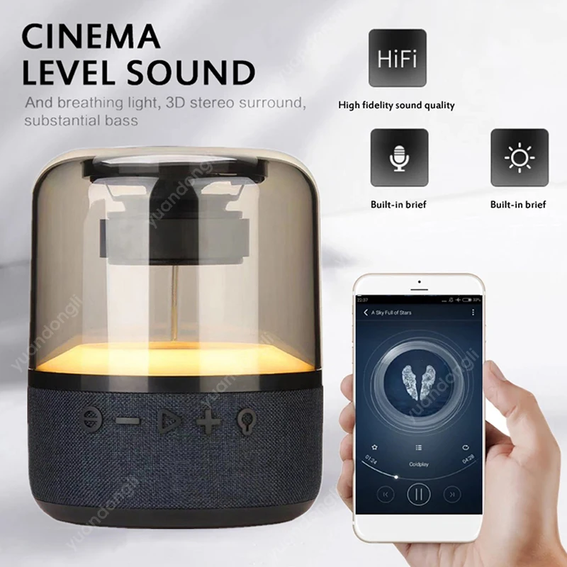 

New 20W Breathing Light Bluetooth Speaker TWS Bass Column Wireless 3D Stereo Speaker Subwoofer Creative Charging Night Light LED