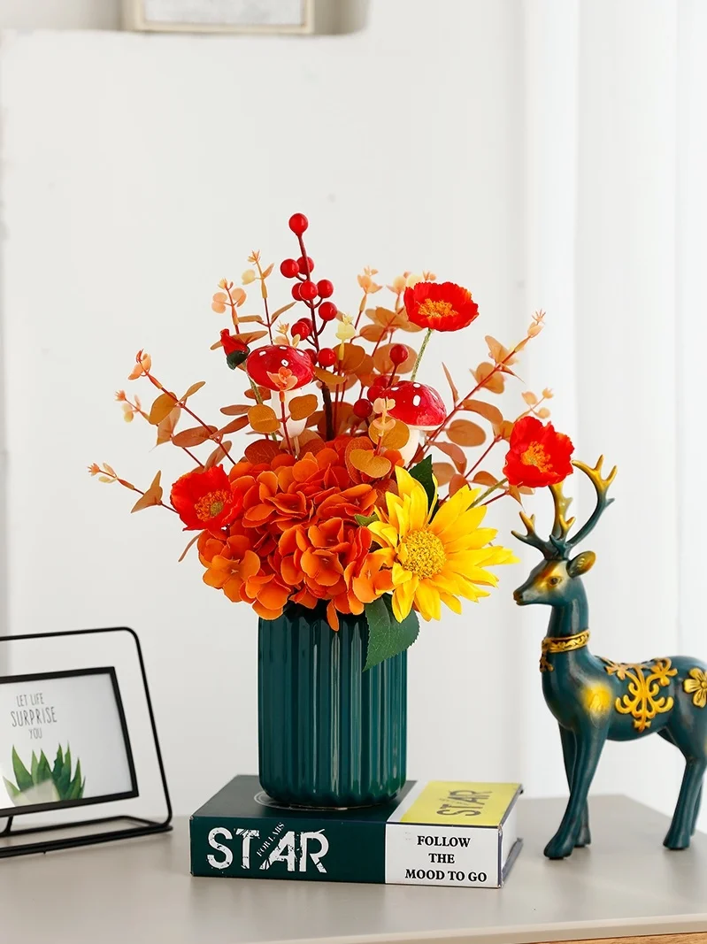 

Artificial Flower TV Cabinet New Year Driven Flower Living Room Flower Arrangement Dining Table Oral Names Spring Festival