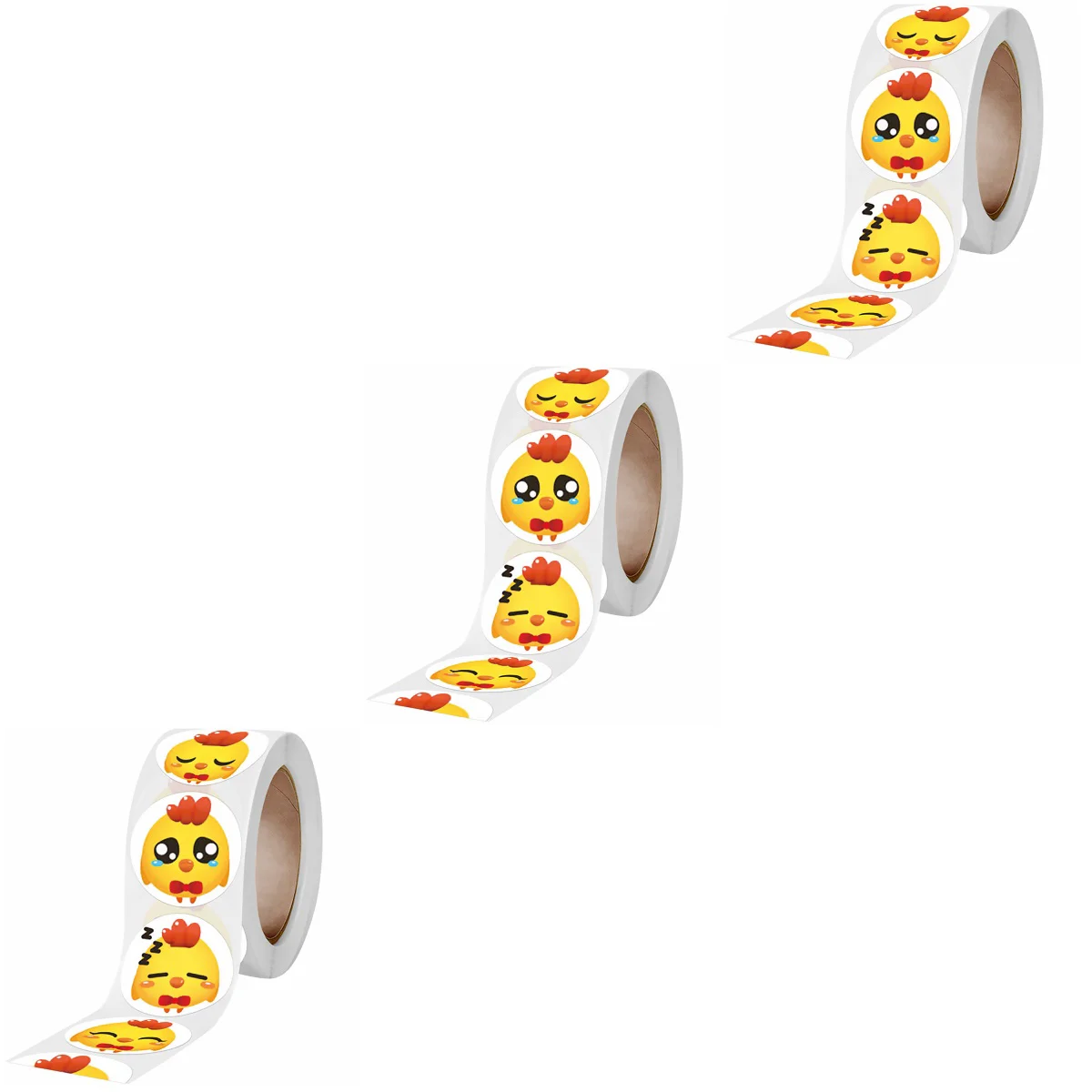 

3 Rolls of 500Pcs Easter Party Chick Stickers Festival Glass Sticker Kid Gift