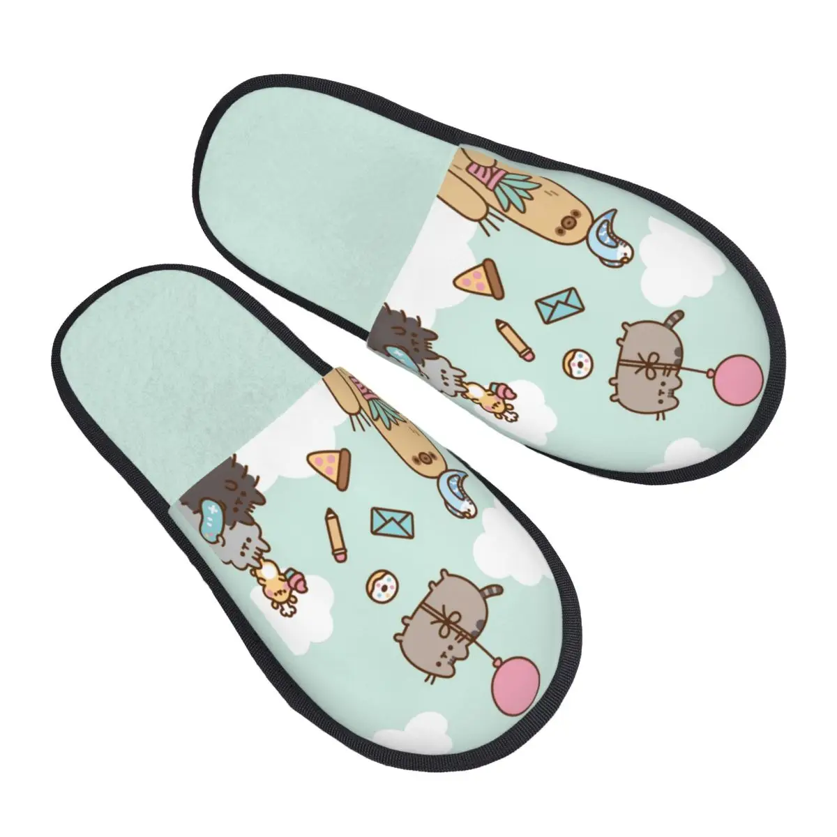 Custom Kitty Cat House Slippers Women Comfy Memory Foam Pussy Anime Slip On Hotel Slipper Shoes