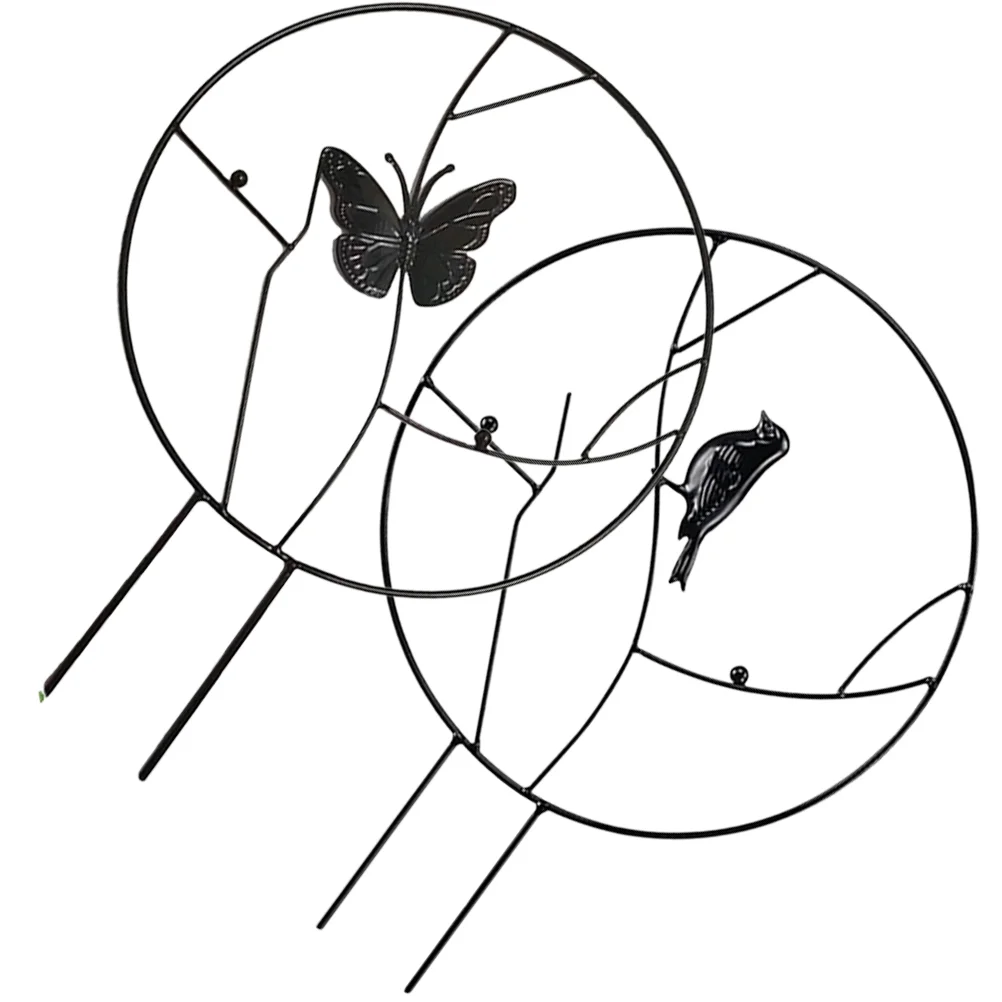

Trellisclimbing Supportgardenpotted Mini Indoor Round Bird Vine Circle Iron Stakes Racks Flower Metal Stands Stake Holder Modern
