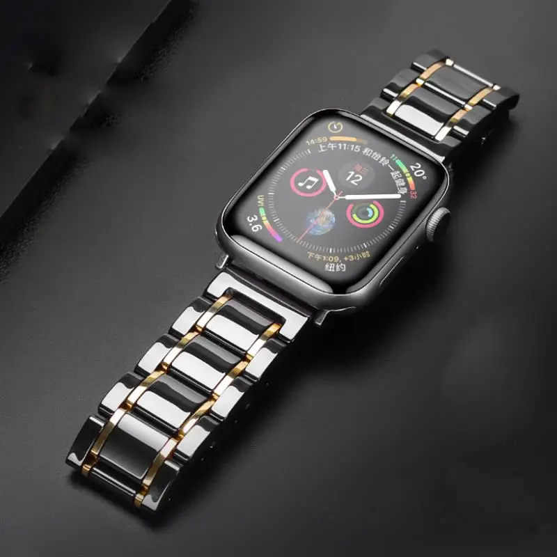

Браслет керамический для apple watch band Series 5 4 44 40 мм, ремешок для часов iwatch band 3 2 38 42 мм