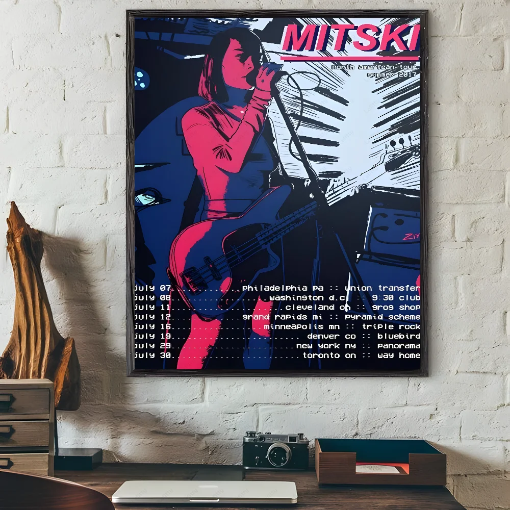 M-MitskiS Ретро рок-ролл певица плакат липкая настенная художественная печать