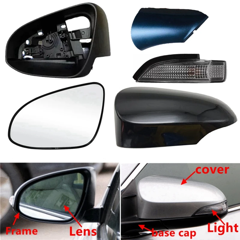 

Car Rearview Mirror Cover Turn Signal Light Lens Frame Lower Base Cover For Toyota Camry XV50 7th 2012 2013 2014 2015 2016 2017