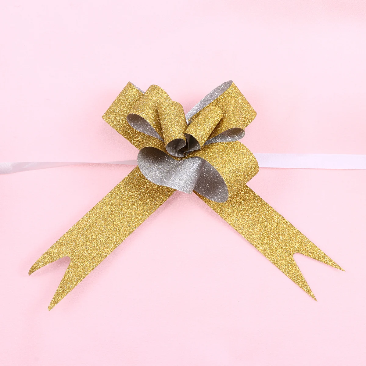 

Glitter Pull Bows Gift Knot Ribbons String Bows for Gift Wrapping Flower Basket Wedding Car Decoration (Random Colors)