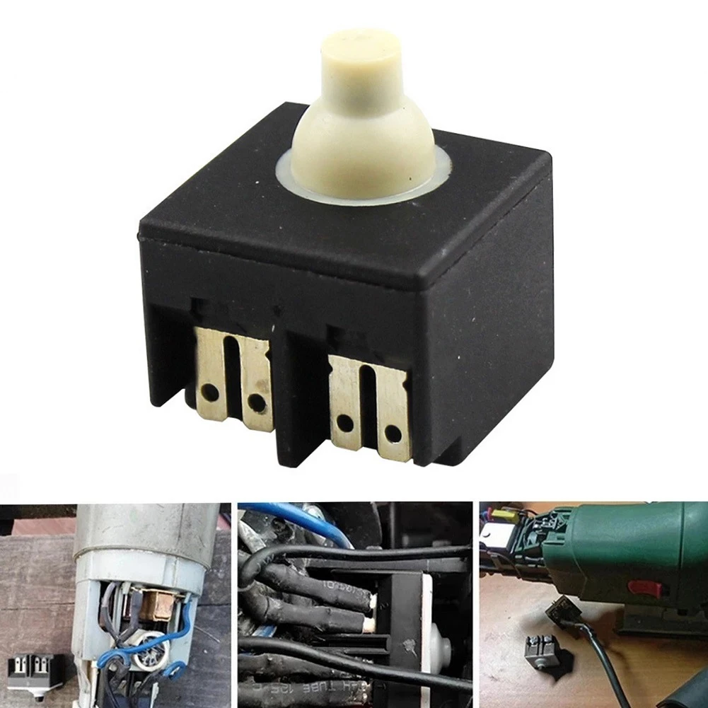 

1pcs 2.5x2.5cm Angle Grinder Push Button Switch 6A Rated Heating Current For 100mm Angle Grinder Polisher Power Tools Accessory