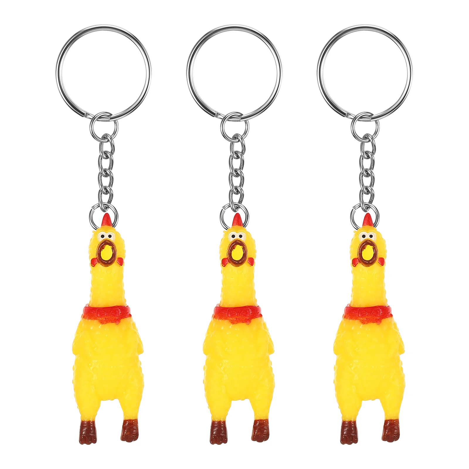 

3 шт. Брелоки для ключей с рисунком курицы, визжащая курица, Брелоки для ключей рюкзака, украшения