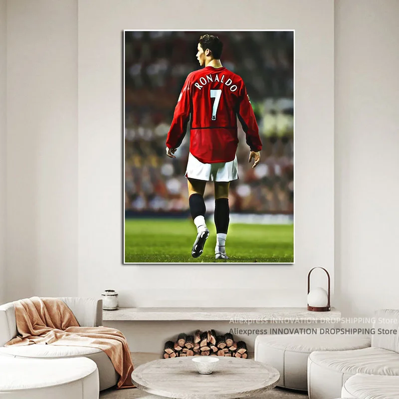 Постер с Криштиану Роналду художественный плакат на холсте и Настенная картина