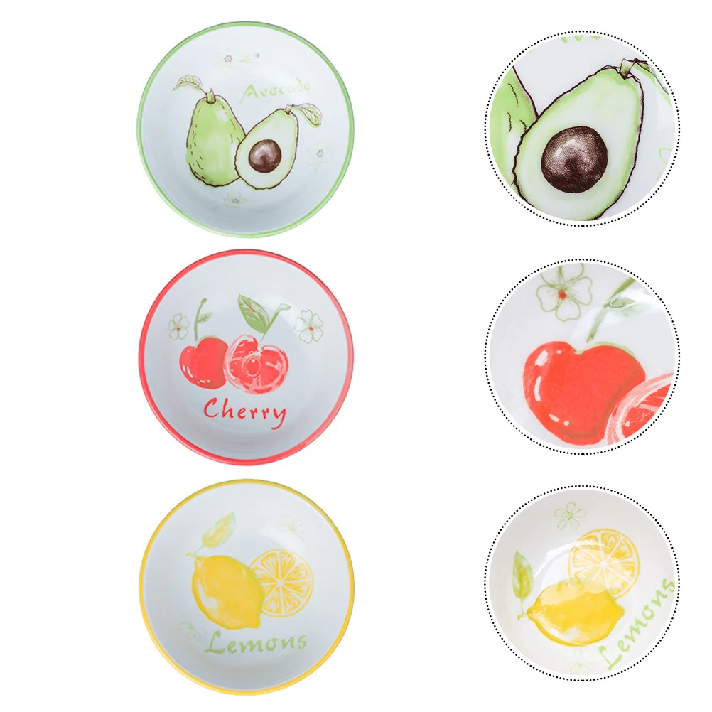 

3Pcs Seasoning Dish Prep Bowl Set Seasoning Sauce Plate Prep Dishes for Cooking Sauce Dish Round Dessert