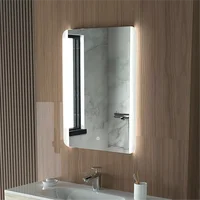 Rectangle Dimmable LED Smart Wall Mounted Makeup Bathroom Mirror 3 color Light Touch Sensor Switch Hotel Vanity Mirror