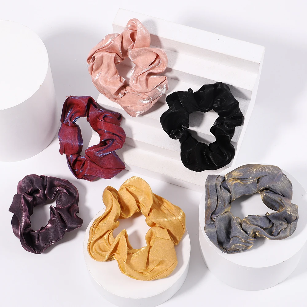 

New Women Satin Silk Solid Hair Scrunchies Elastic Hair Bands For Girls Ponytail Holder Hair Ties Rope Headwear Hair Accessories