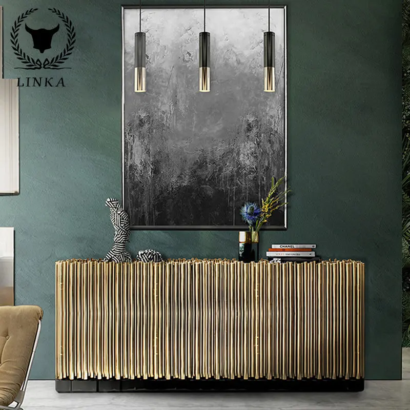 

Европейское позолоченное покрытие для крыльца из нержавеющей стали, современное простое украшение для кабинета, стол, смотровая платформа