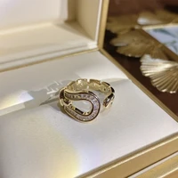 micro inlaid zircon exquisite belt buckle ring light luxury fashion versatile temperament opening ring ring female