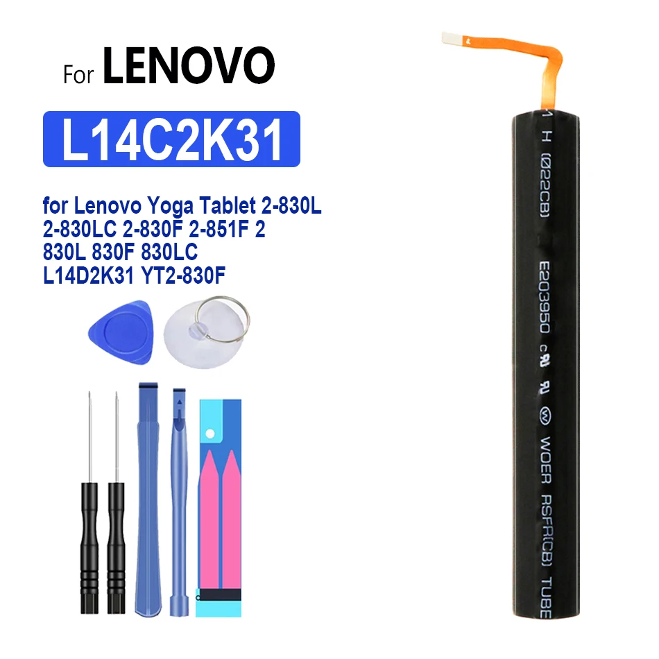 

Battery L14C2K31/L14D2K31 L14C3K31/L14D3K31 for Lenovo Yoga Tablet 2-830L 2-830LC YT2-830F 2-1050L 2-1050LC 2-1051L Yt2-1050