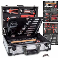 91 piece chrome vanadium tool box set with most reached for home garage repair hand tools in a aluminum tool case kit
