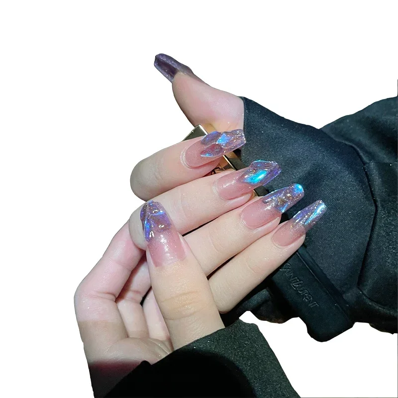 

Diamond Flash Gradient Manicure Fake Nail Patch Bride Wear Nail