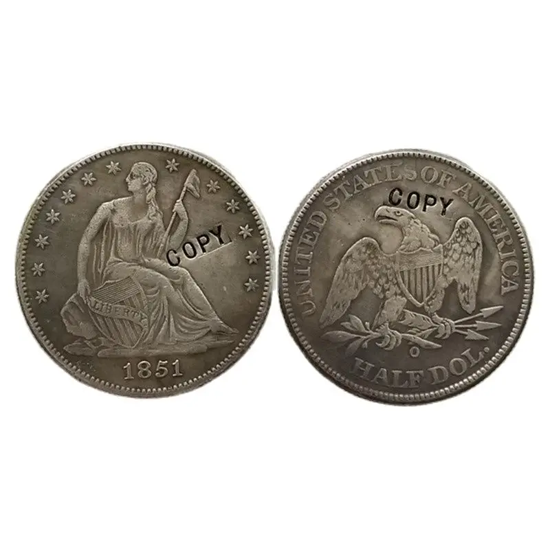 США 1851-O сидение Свобода Половина доллара копия монеты памятные