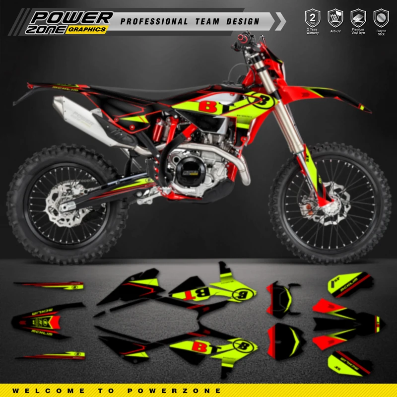 Комплект графической наклейки и наклеек PowerZone для BETA 2023 2024 2025 RR ENDURO 125 200 250 300RR 350 390