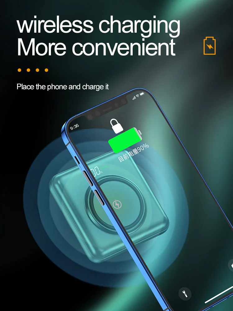 Портативный внешний аккумулятор 20000 мАч для быстрой зарядки Пауэр банк с