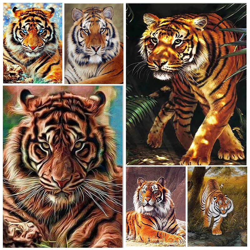 

YOUQU Animal DIY5d Diamond Painting Kit Full Diamond Picture “Tiger” Diamond Mosaic Rhinestone DIY Furniture Decoration