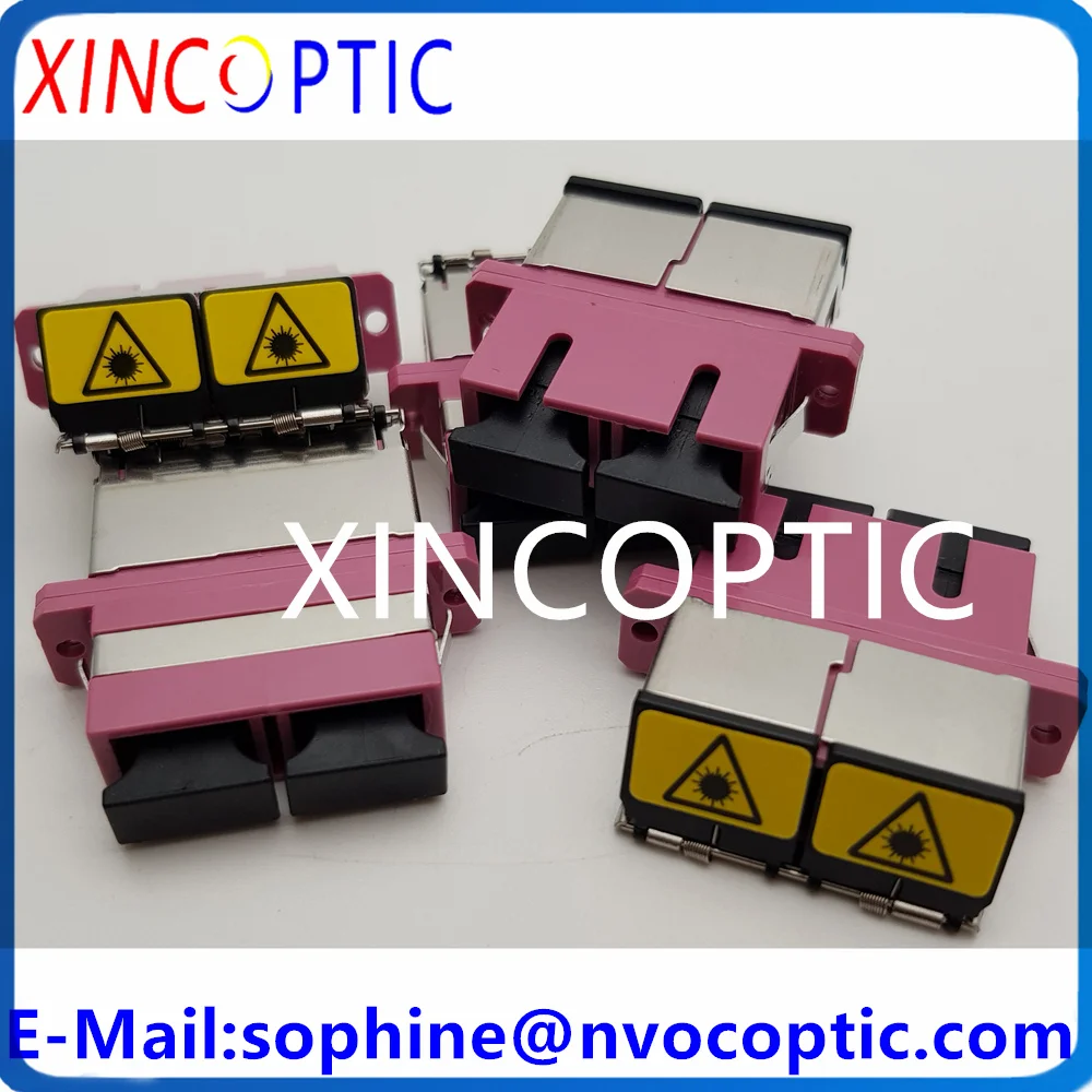 200 шт. SCUPC DX MM розовый OM4 50/125 металлический откидной соединитель SC-SC дуплексный