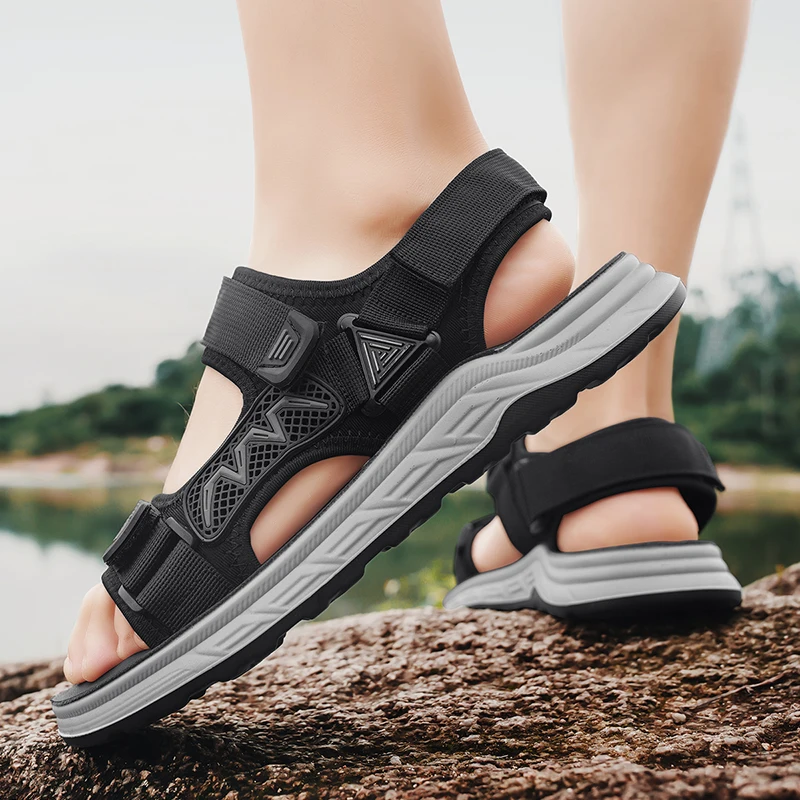 Дышащие Мужские Сандалии Повседневная Пляжная Обувь Для Вождения Удобные