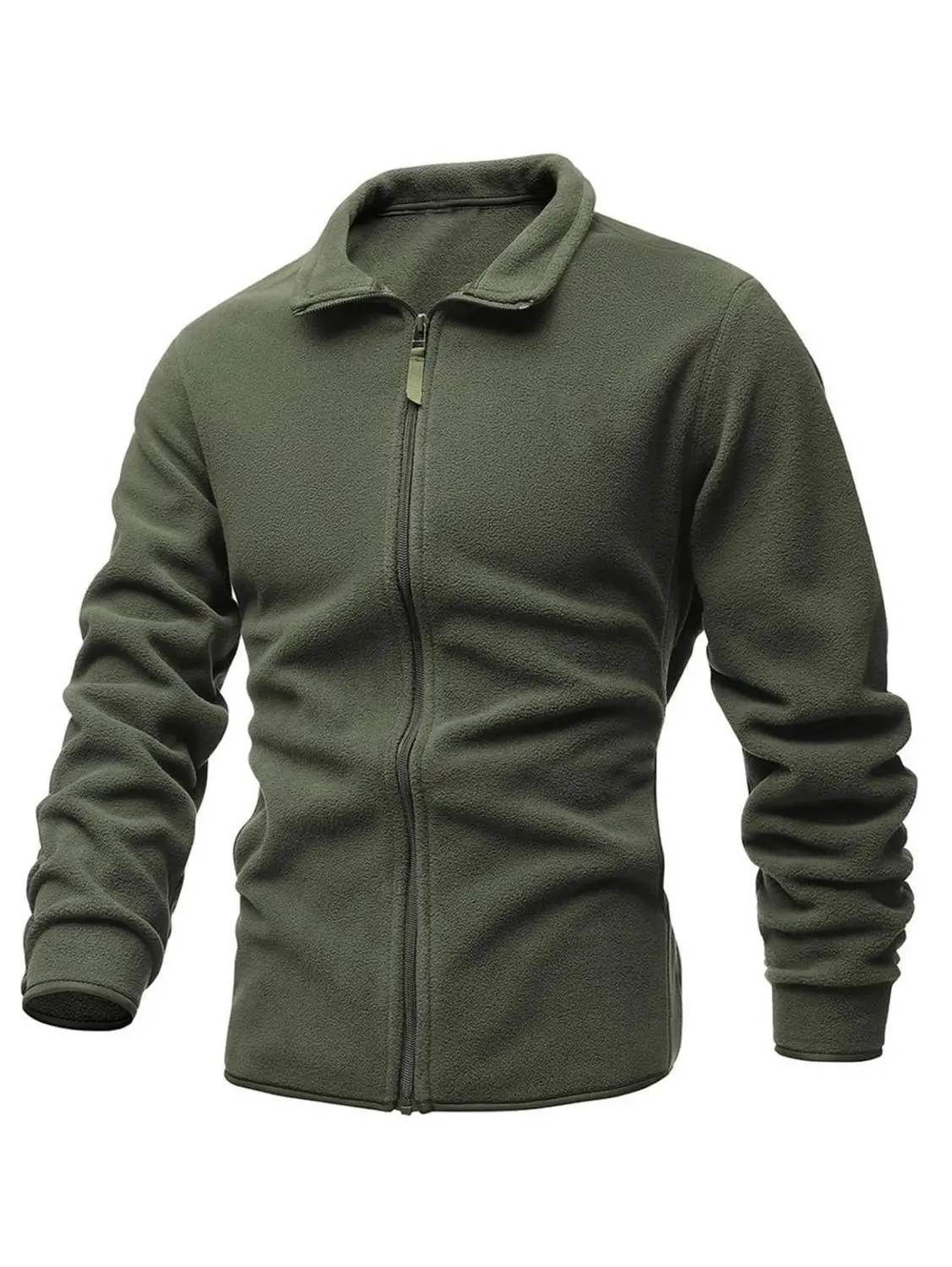 

2000 winter hit men double-sided velvet tactical fleece jacket cultivate one's morality leisure collar zipper pure color coat