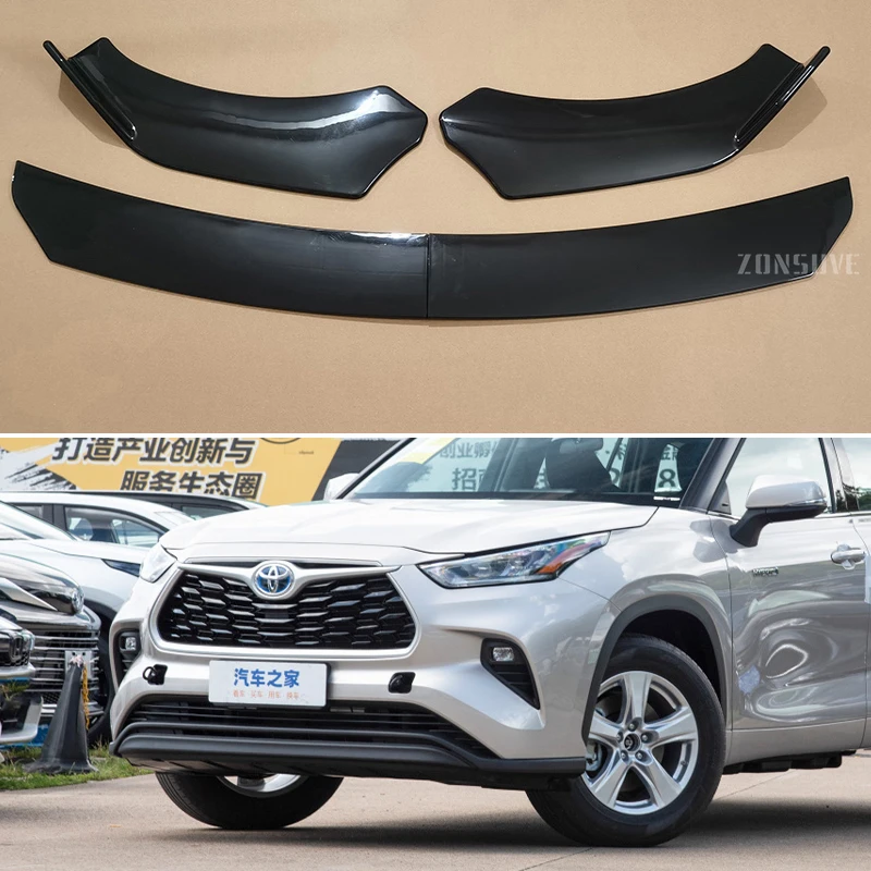 Для Toyota Highlander 2009-2024 года передний бампер сплиттер для губ спойлер комплект кузова