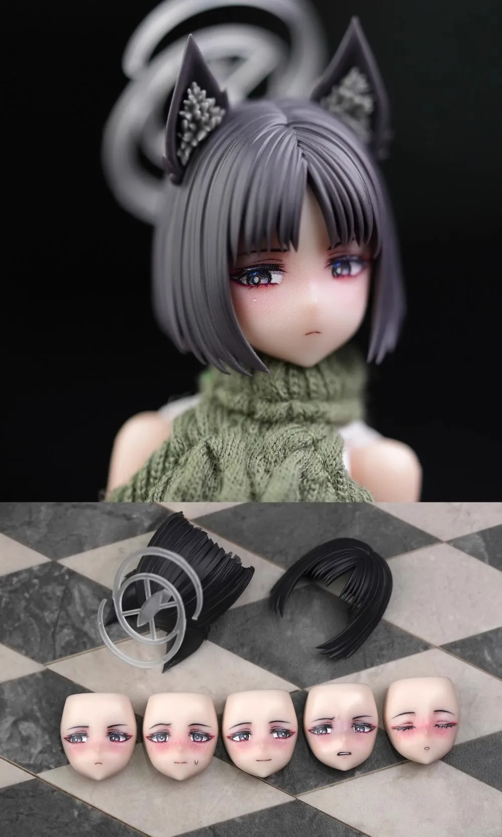 Фото В наличии: SH STUDIO 1/12 RFMU09 Набор для модификации фигурки Soldier Goddess (стиль волос, глаза, наклейки), смоляные детали GK, коллекционная модель №3