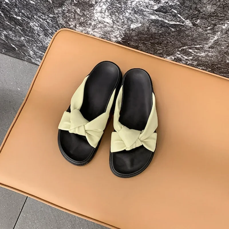 Женские туфли с открытым носком Kink удобные пляжные тапки на платформе без