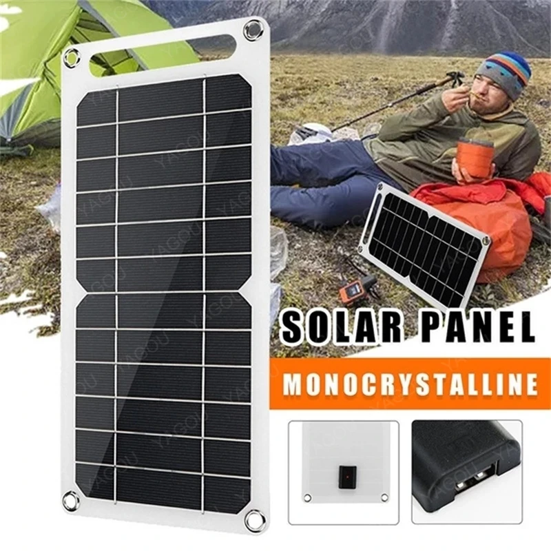 5v high power usb solar panel outdoor waterproof hike camping portable cells power bank battery solar charger for mobile phone free global shipping