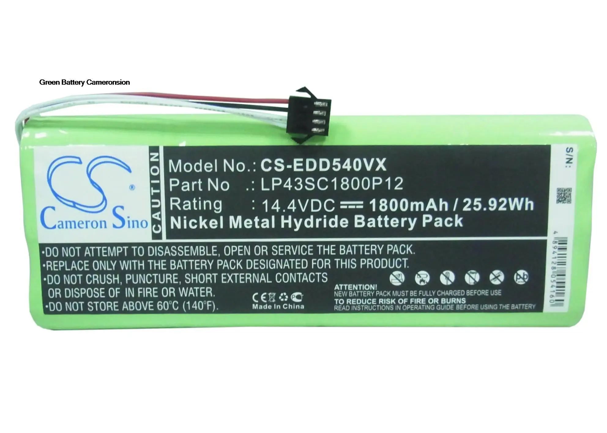 Камера GreenBattery 1800 мАч, вакуумная батарея Для Ecovacs Deebot D523,D540,D550,D560,D570,D580,D54,D56,D58,D543,LP43SC1800P12