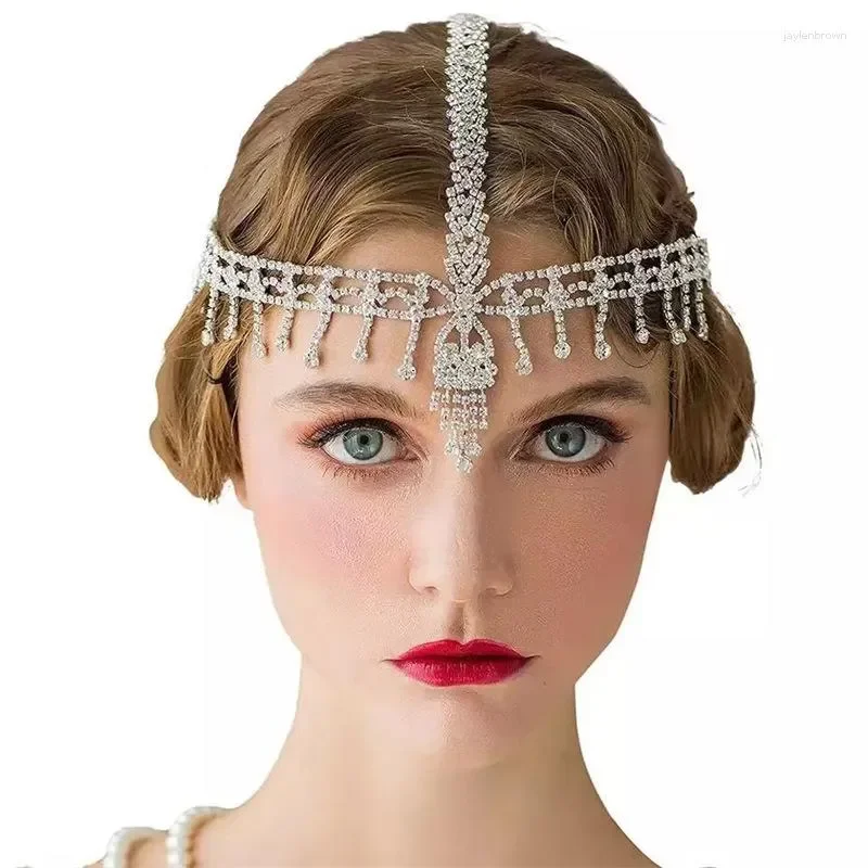 

Headpieces Fashion Hair Accessories Multilayer Rhinestones Water Droplets Tassels Chains Gothic Forehead Ornaments