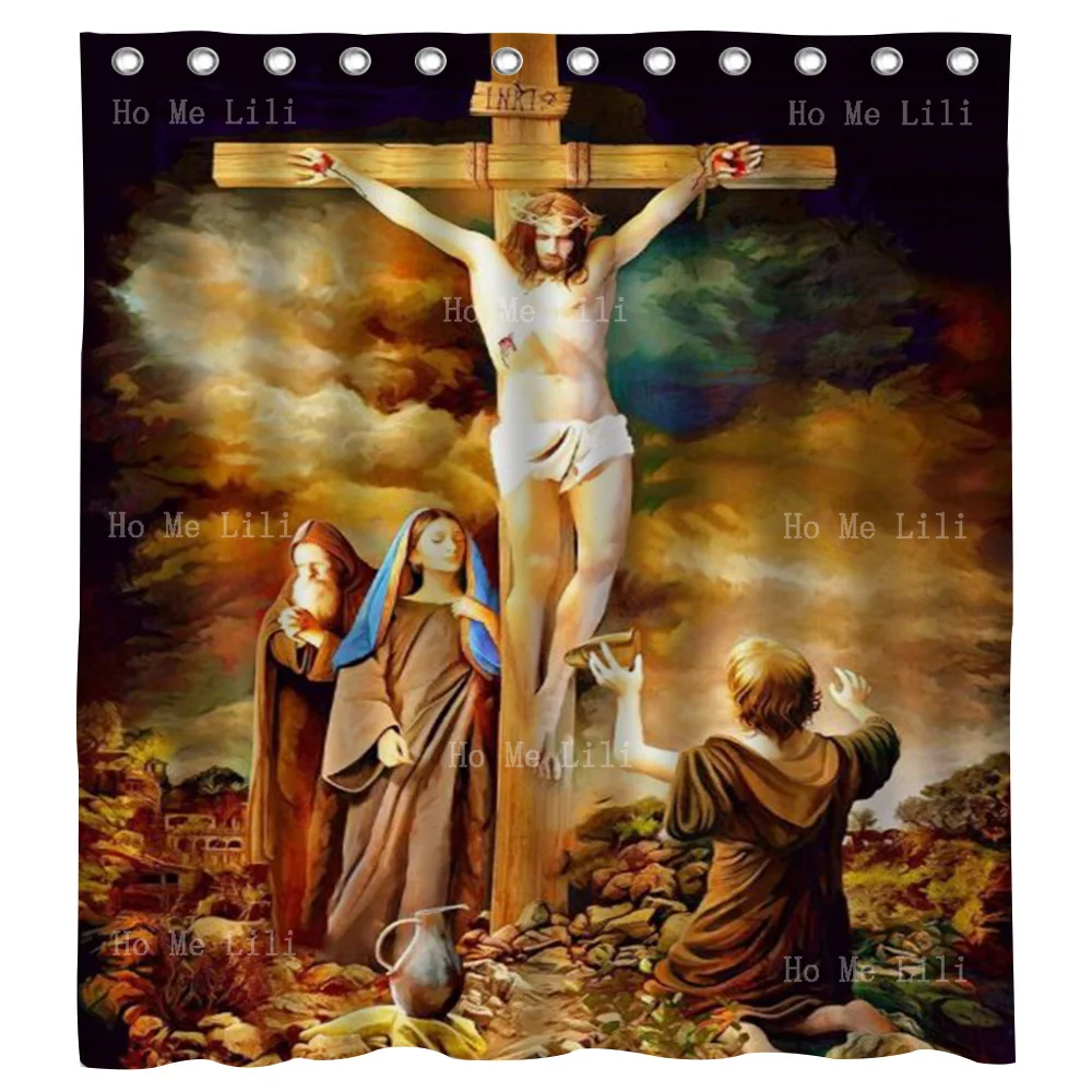 

Jesus The Son Of God On The Cross By Ho Me Lili Decorate Shower Curtains For Family Toilets