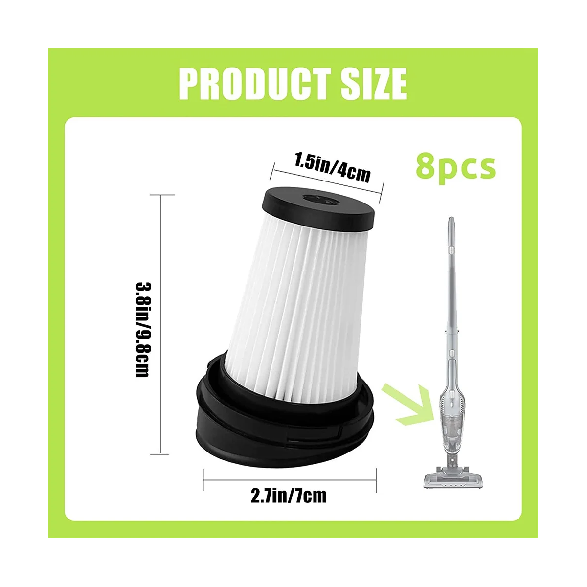8 фильтров для ручного пылесоса Vch 9629 9630 9631 фильтр с чистящей щеткой