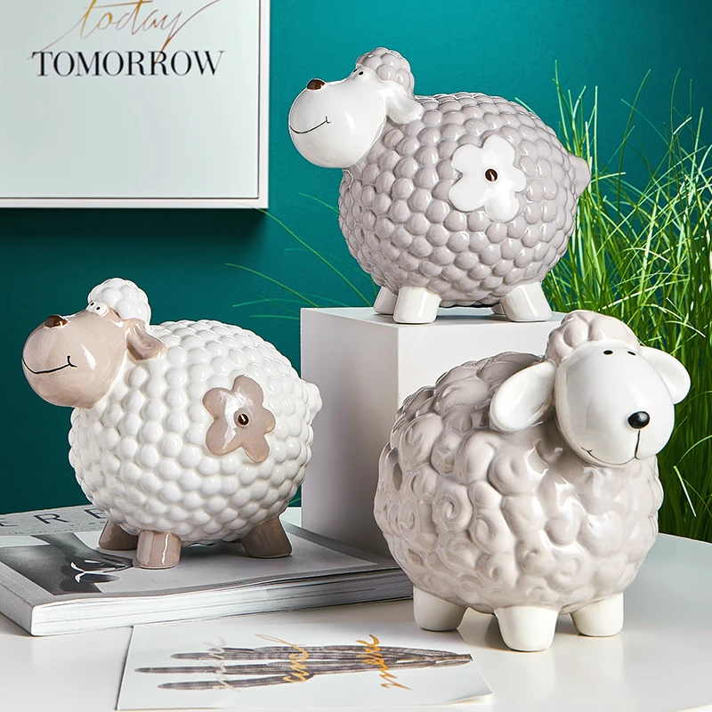 

Ceramics Money Bank Cute Sheep Piggy Bank Big Piggy Bank Saving Children's Gifts Birthday Gifts Bank Piggy Bank for Kids