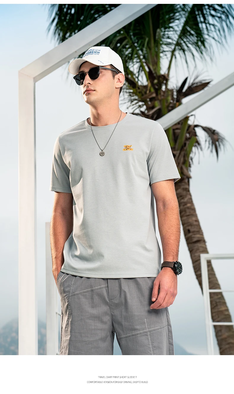 

1065 Slippery and cool summer short-sleeved T-shirt men 2023 new three-dimensional letter printing T-shirt