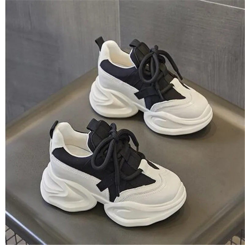 

Кроссовки женские на платформе, Вулканизированная подошва, на шнуровке, повседневная обувь для бега, на осень, 2023